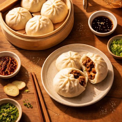 Steamed bun with filling