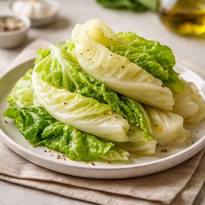 Steamed cabbage leaves