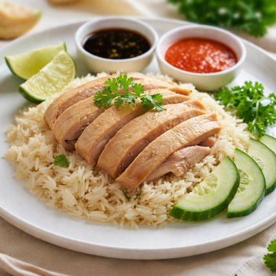 Steamed chicken rice
