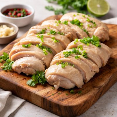 Steamed chicken thighs