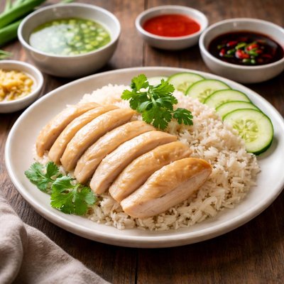 Steamed chicken with rice