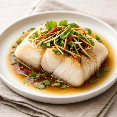 Steamed codfish