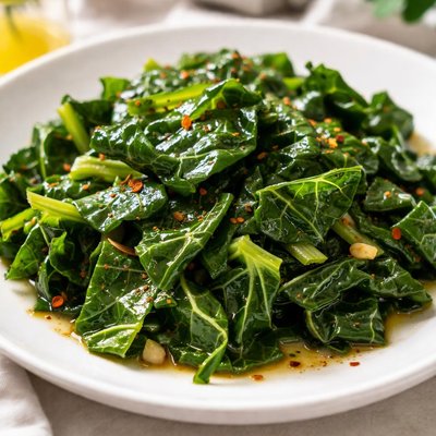 Steamed collard greens
