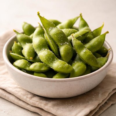 Steamed edamame beans