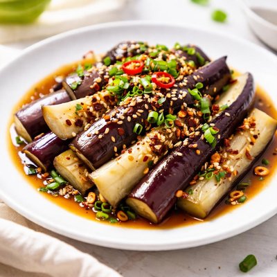 Steamed eggplant