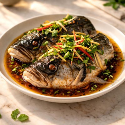 Steamed fish head