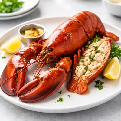 Steamed lobster