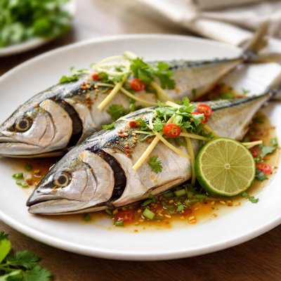 Steamed mackerel
