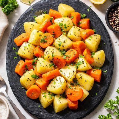 Papa y zanahoria al vapor