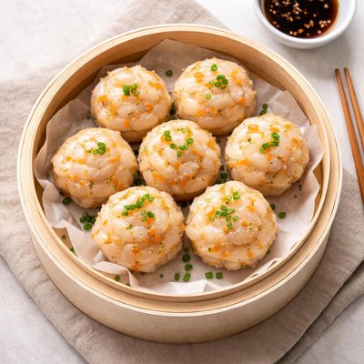 Steamed shrimp balls