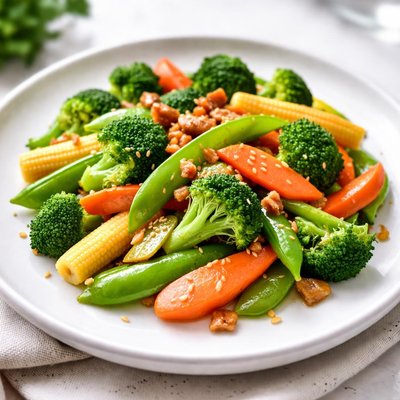 Steamed vegetable with garlic