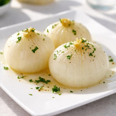 Steamed white onion