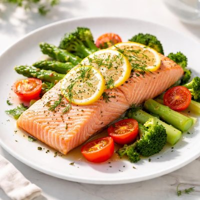 Steamed wild salmon