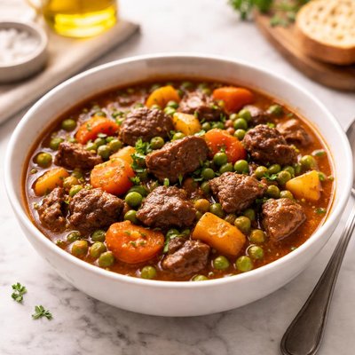 Stew with peas and carrot