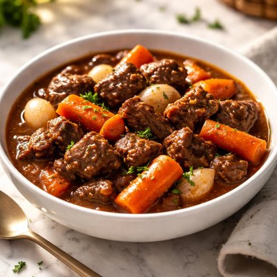 Stewed beef with carrots