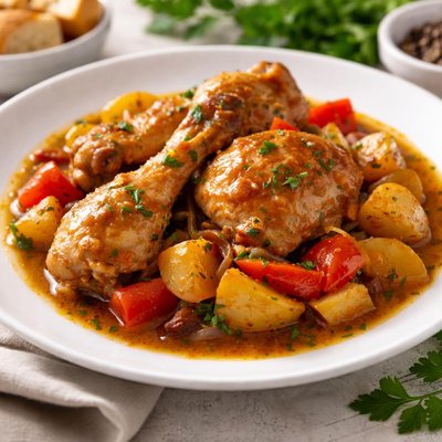 Stewed chicken with vegetables