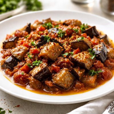 Stewed eggplant