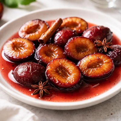 Stewed plums