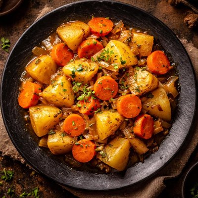 炖土豆和胡萝卜