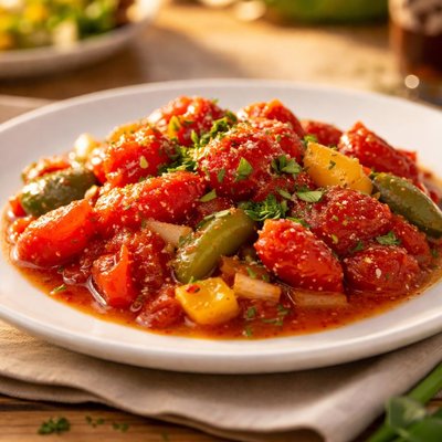 Stewed tomatoes with peppers