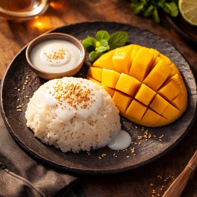 Sticky rice with mango