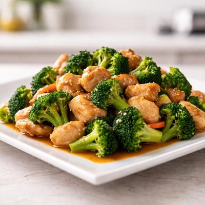 Stir-fried chicken with broccoli