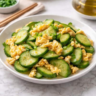 Stir-fried cucumber with egg
