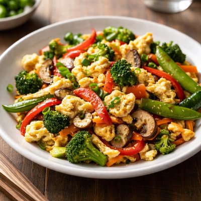 Stir-fried eggs with vegetables