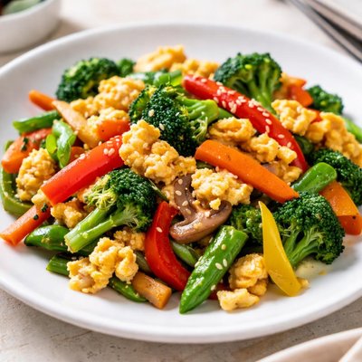 Stir-fried vegetables with egg