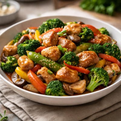 Stir-fry chicken with vegetables