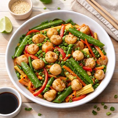Stir-fry mini scallops
