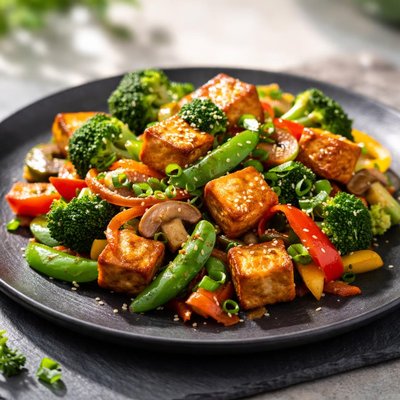 Stir-fry vegetables with tofu