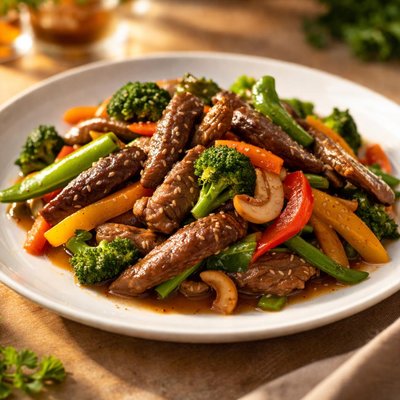 Stir-fry with beef and vegetables