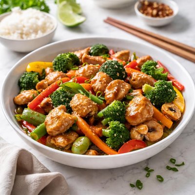 Stir-fry with chicken and vegetables