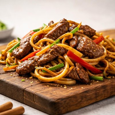 Stir fried beef noddles