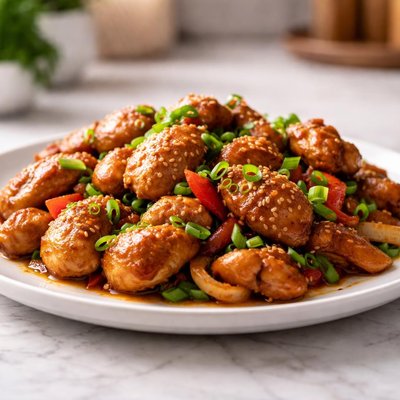 Stir fried chicken thigh