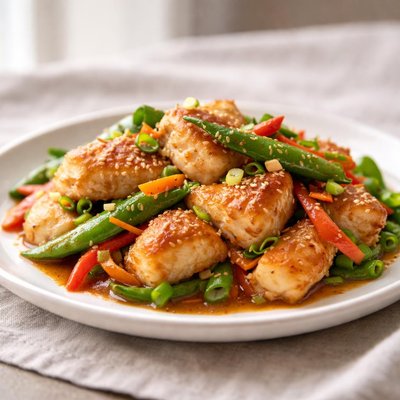Stir fried cod