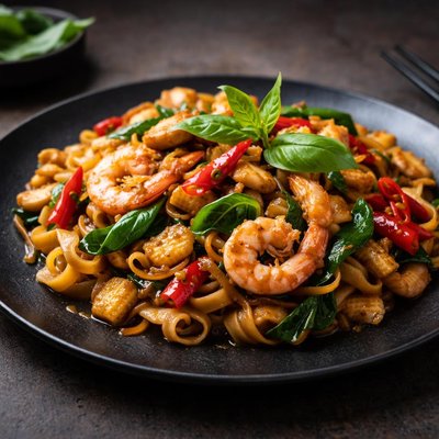 Stir fried drunken noodles