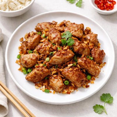 Stir fried garlic pork