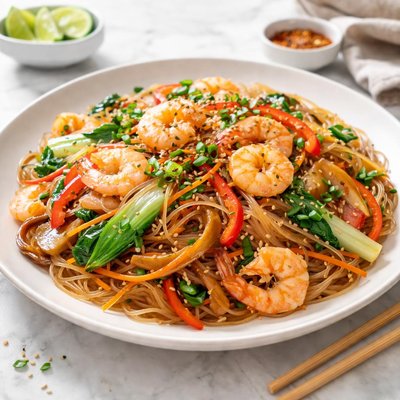 Stir fried glass noodles