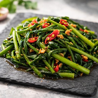 Stir fried kang kong