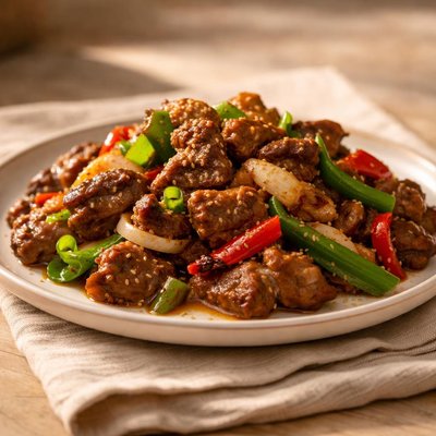 Stir fried lamb