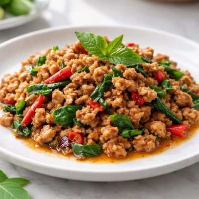 Stir fried minced pork