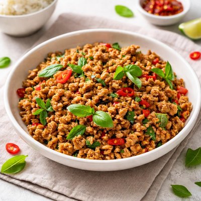 Stir fried minced turkey