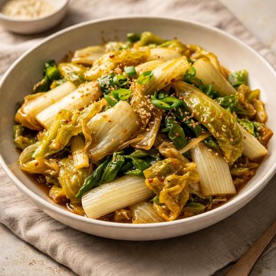 Stir fried napa cabbage
