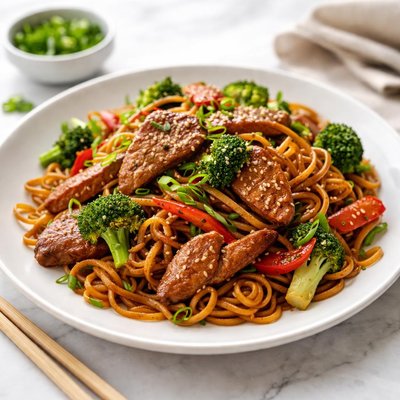 Stir fried noodles with pork
