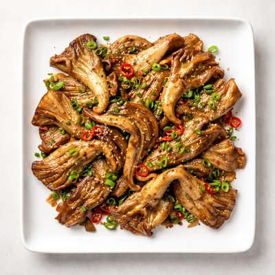 Stir fried oyster mushrooms