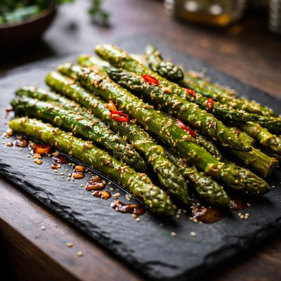 Stir fried sesame asparagus
