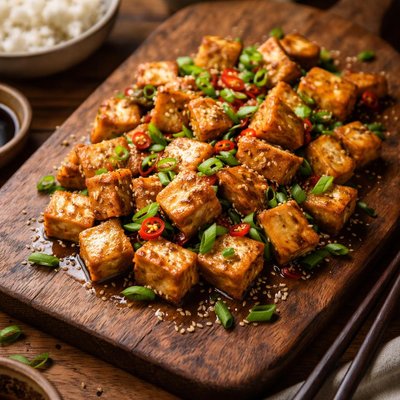 Stir fried to fu soy sauce