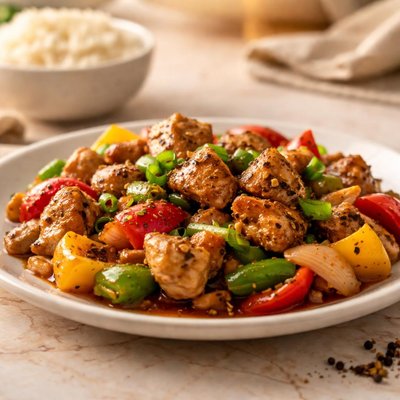 Stir fry black pepper chicken
